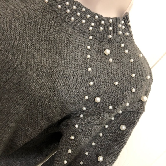 🔹Last 1🔹Sweater w/ Pearl Beads & Lantern Sleeves - Picture 5 of 8